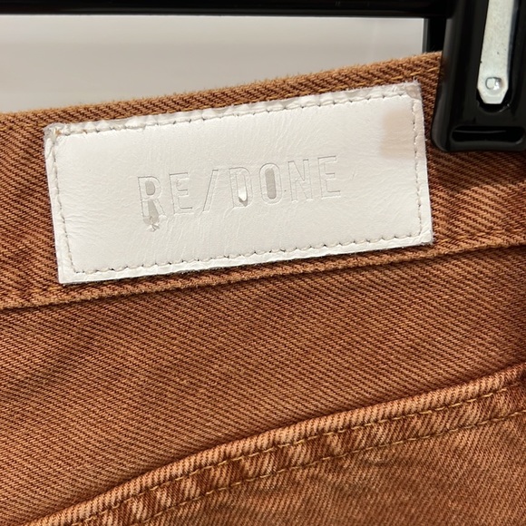 Re/Done Ultra High Rise StovePipe Straight Leg Jeans Denim Brown Tan size 29 - Picture 7 of 9